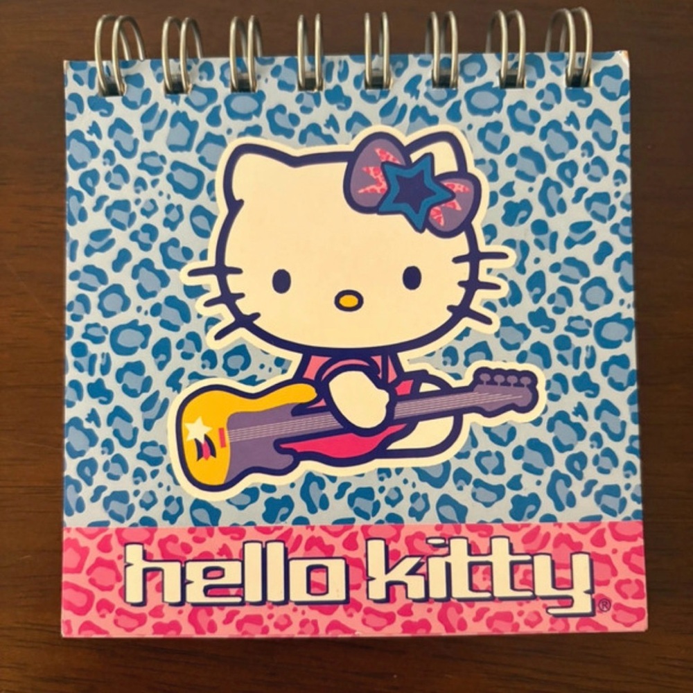 Hello Kitty Blue Leopard Spiral Notepad with Pink Accent